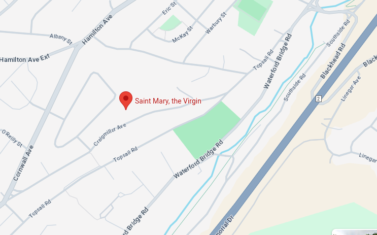 Map showing the church area.